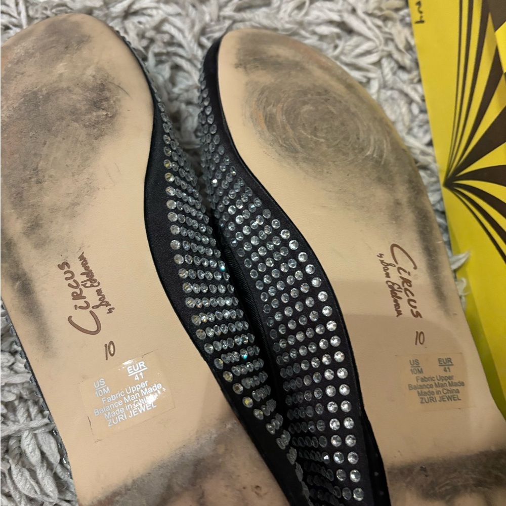 NIB Circus NY by Sam Edelman Ziri Jewel Black Studded Ballet Flats - Picture 4 of 6